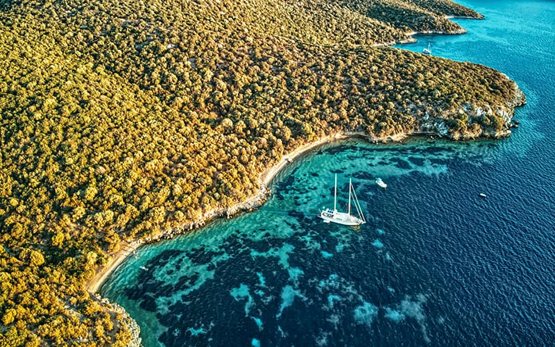 D Maris Bay on Datça Peninsula in Turkey