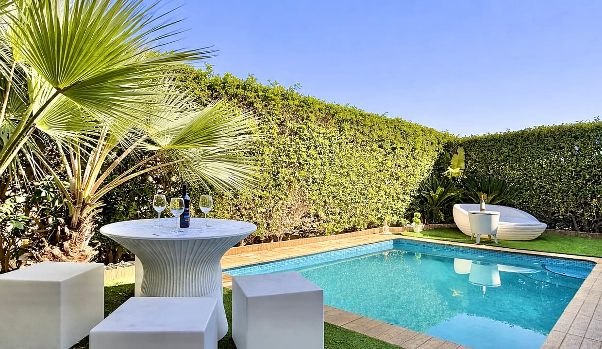 Outside pool area
