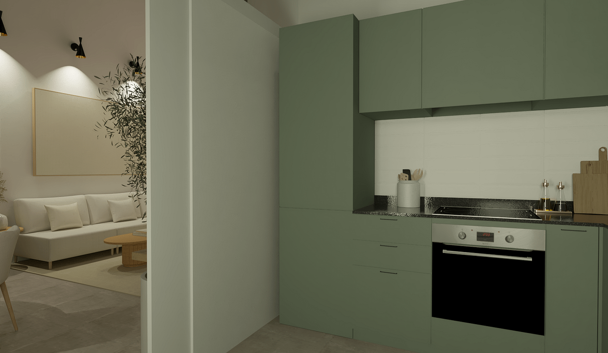 3D Cocina y salón 3