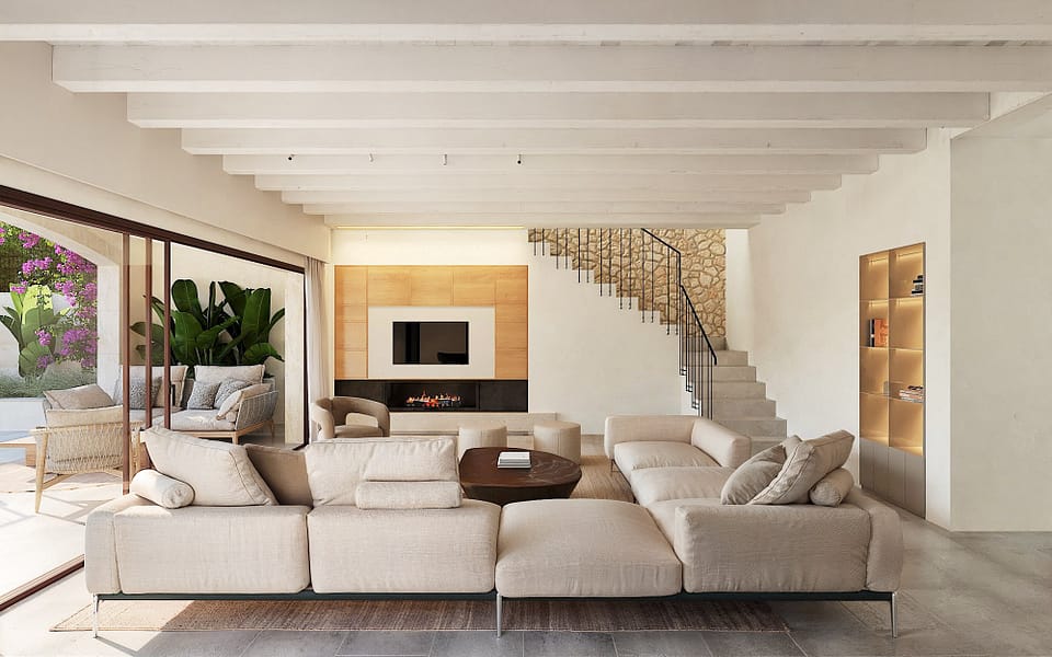 Luxury Village Finca for Sale in Ses Salines Mallorca | Garden, Pool & Timeless Design