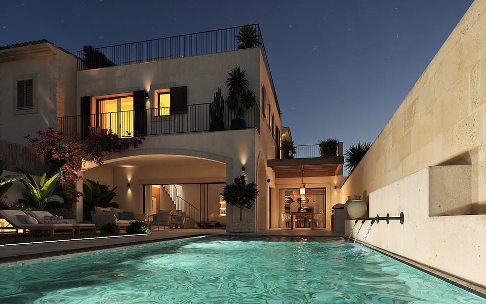 Luxury Village Finca for Sale in Ses Salines Mallorca | Garden, Pool & Timeless Design
