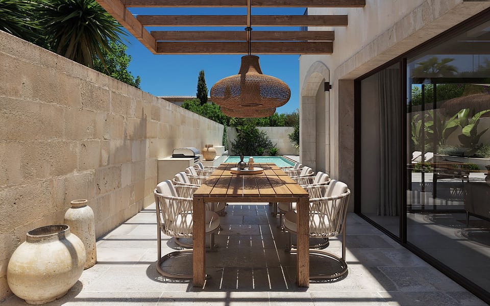 Luxury Village Finca for Sale in Ses Salines Mallorca | Garden, Pool & Timeless Design