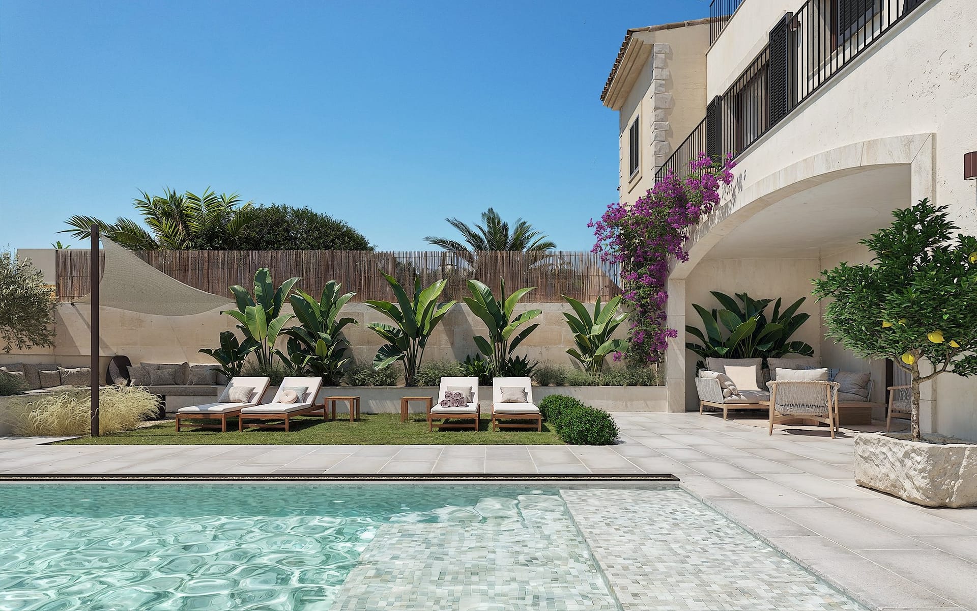 Luxury Village Finca for Sale in Ses Salines Mallorca | Garden, Pool & Timeless Design