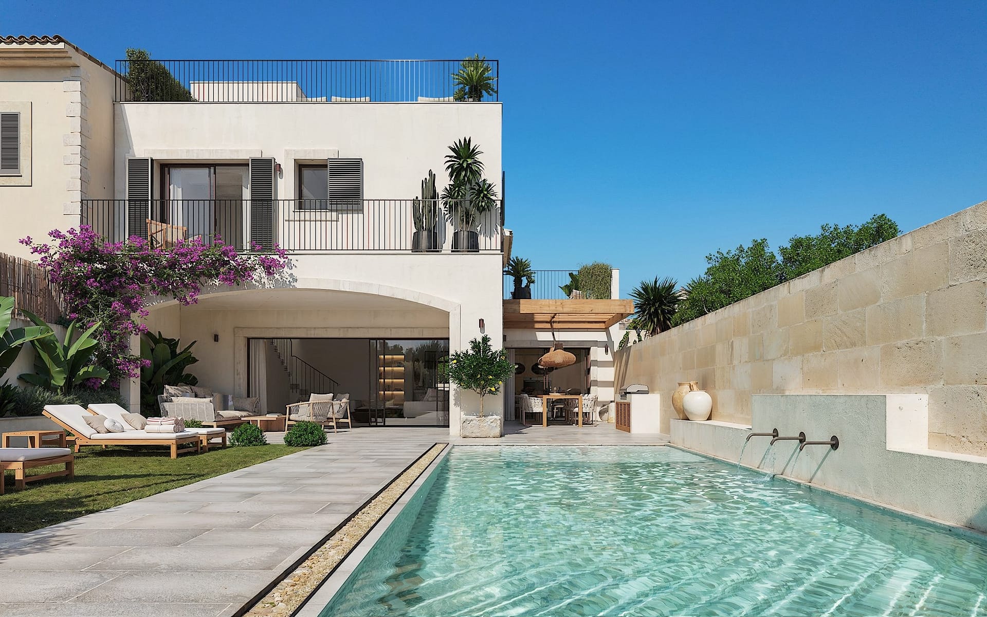 Luxury Village Finca for Sale in Ses Salines Mallorca | Garden, Pool & Timeless Design