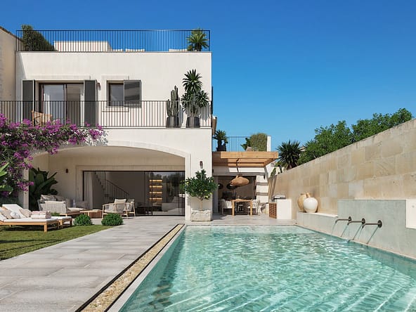 Luxury Village Finca for Sale in Ses Salines Mallorca | Garden, Pool & Timeless Design