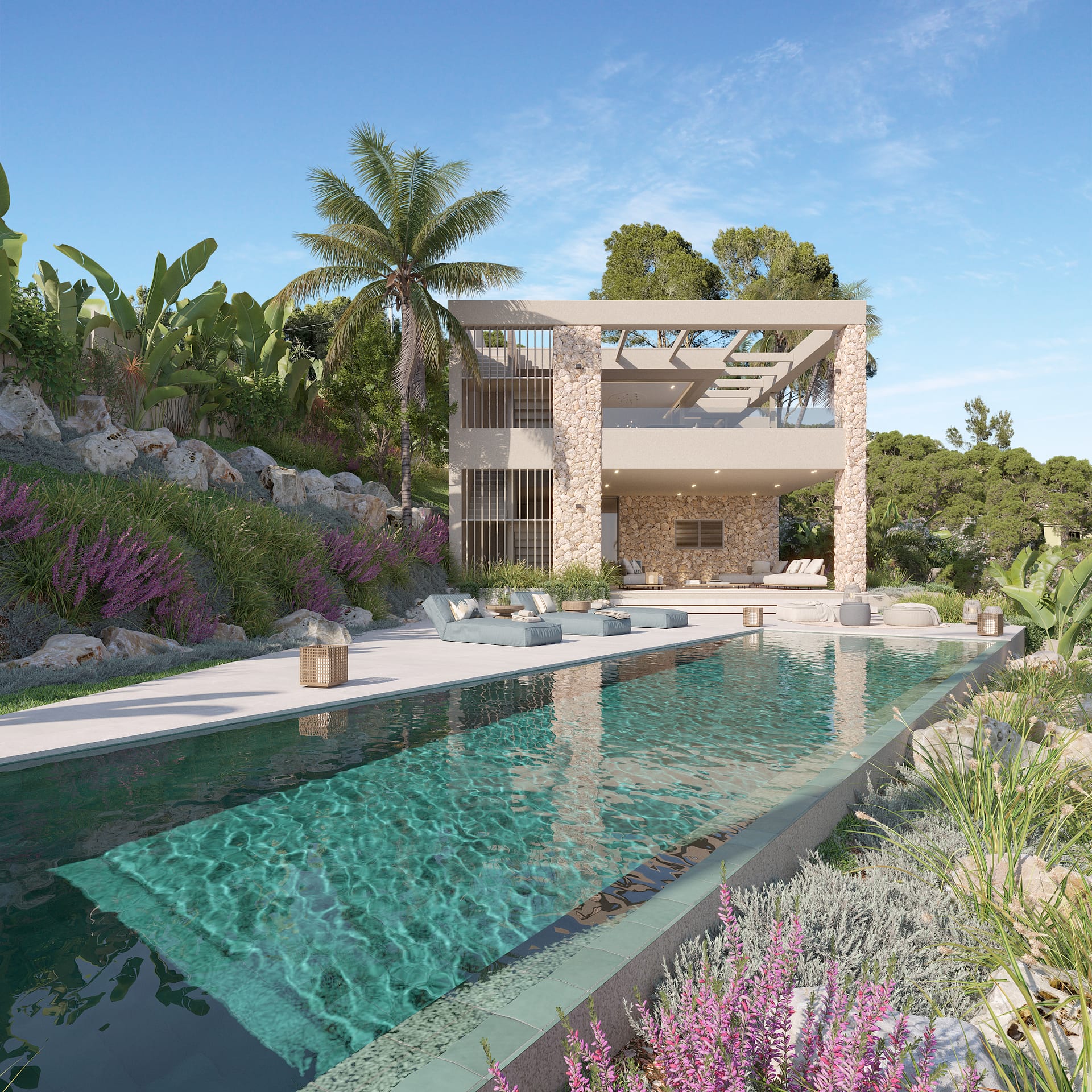 Sophisticated Coastal Architectural Villa - Casa Azul - Pool