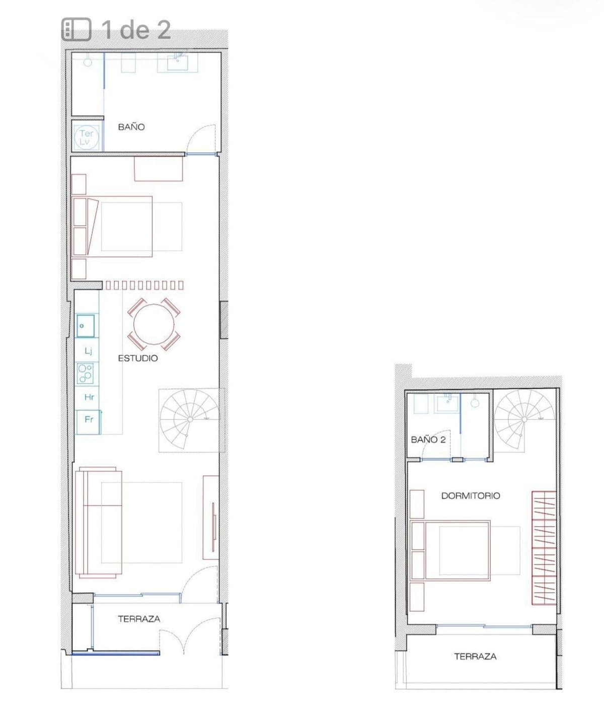 2-slaapkamer duplex appartement in La Carihuela, Torremolinos in Torremolinos - foto 3