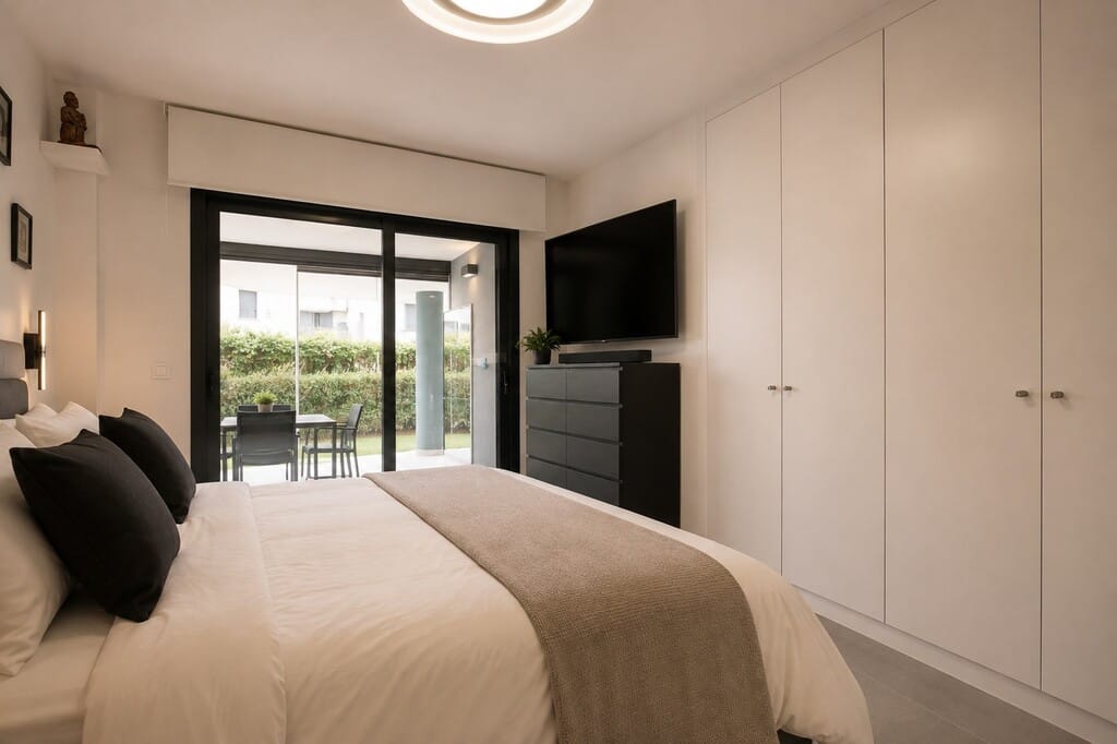 Hoekappartement begane grond — 3 slpk, tuin & zwembadzicht, Estepona in Estepona - foto 11