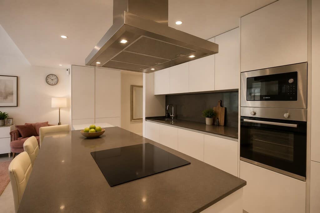 Hoekappartement begane grond — 3 slpk, tuin & zwembadzicht, Estepona in Estepona - foto 12