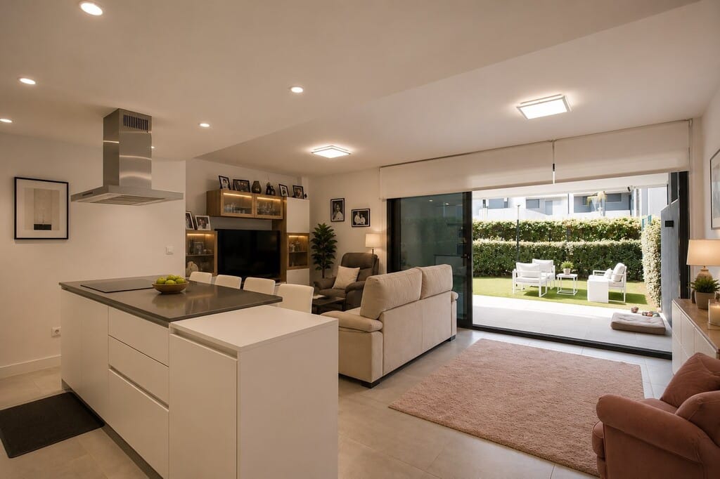 Hoekappartement begane grond — 3 slpk, tuin & zwembadzicht, Estepona in Estepona - foto 5