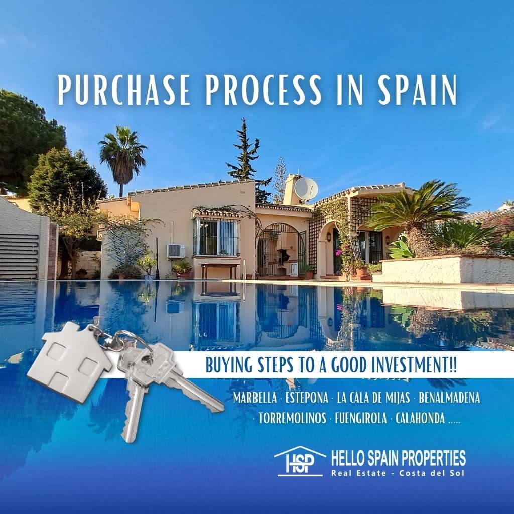Luxury villa in Calahonda viewed from the pool, illustrating the purchase process in Spain