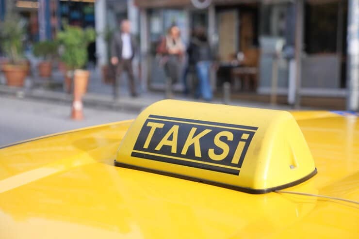 Istanbul's Iconic Yellow Taxis on the way